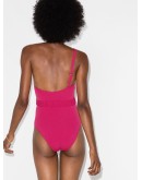 one-shoulder ruched swimsuit