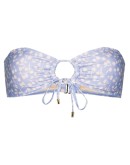 bandeau floral-print bikini top