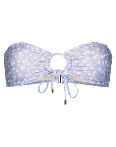 bandeau floral-print bikini top