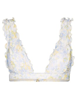 Hi Fri ruffled floral-print bikini top