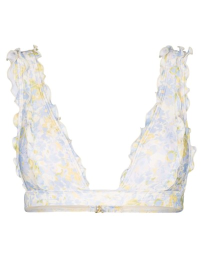 Hi Fri ruffled floral-print bikini top