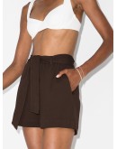 belted organic cotton shorts