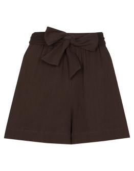 belted organic cotton shorts