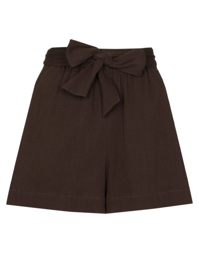 belted organic cotton shorts