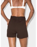 belted organic cotton shorts