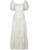cutout floral-print midi dress