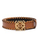 Anagram whipstitch leather belt