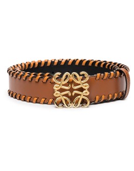 Anagram whipstitch leather belt