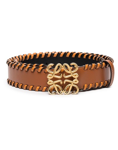 Anagram whipstitch leather belt