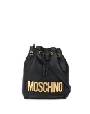 logo plaque bucket bag
