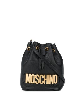 logo plaque bucket bag