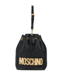 logo plaque bucket bag