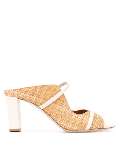 Norah raffia high heel mules