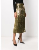 metallic-effect pleated skirt
