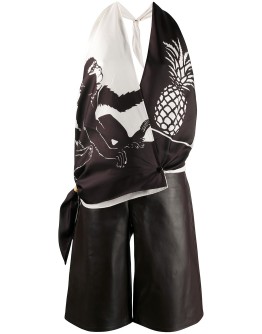 monkey-print top-shorts set