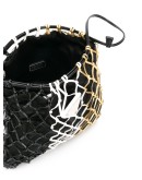 logo plaque net bucket bag
