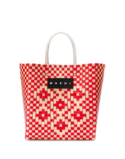 woven logo tote bag