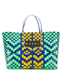 woven logo tote bag