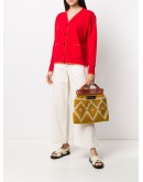 knit logo tote bag