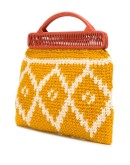 knit logo tote bag
