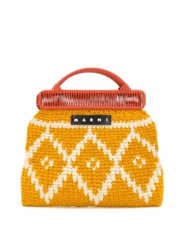 knit logo tote bag
