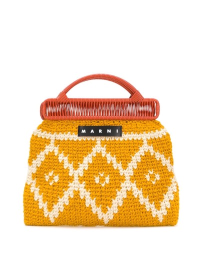 knit logo tote bag