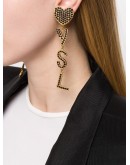 crystal-embellished logo pendant earrings