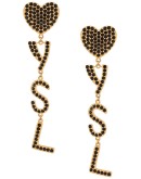 crystal-embellished logo pendant earrings