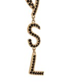 crystal-embellished logo pendant earrings