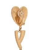 crystal-embellished logo pendant earrings