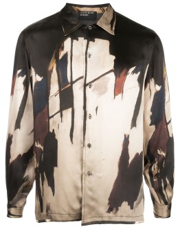 abstract-print boxy-fit shirt