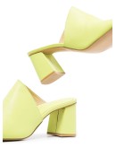 70mm asymmetric leather mules