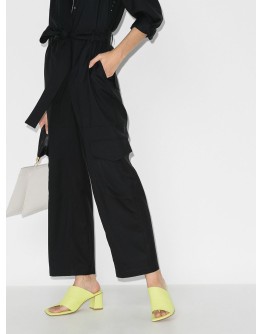 70mm asymmetric leather mules