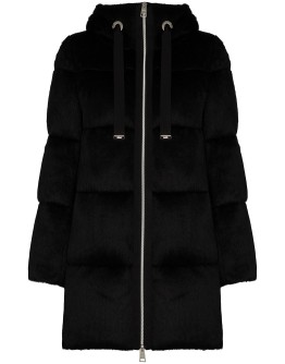 quilted hooded puffer jacket