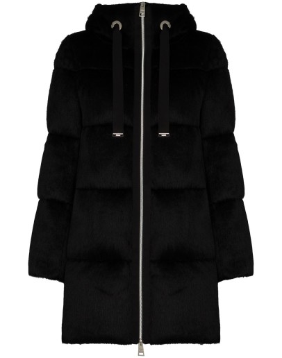 quilted hooded puffer jacket