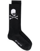 skull knit logo socks