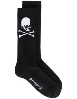 skull knit logo socks