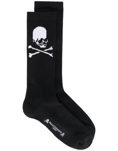 skull knit logo socks