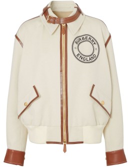 logo graphic bomber jacket