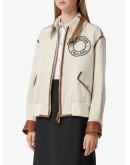 logo graphic bomber jacket