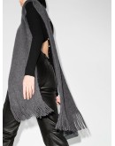 ribbed-knit fringe scarf