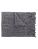 ribbed-knit fringe scarf