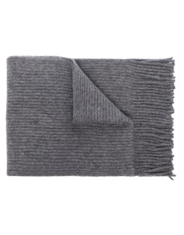 ribbed-knit fringe scarf