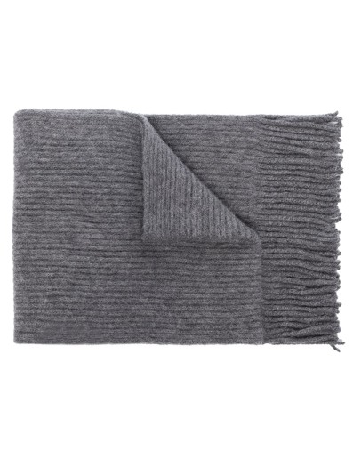 ribbed-knit fringe scarf