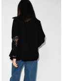 asymmetric lace-insert shirt
