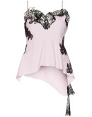 asymmetric lace-trim camisole