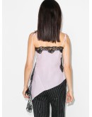 asymmetric lace-trim camisole