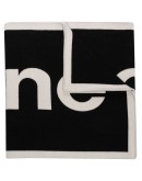 logo-print two-tone scarf
