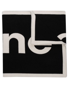 logo-print two-tone scarf