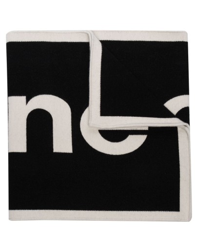 logo-print two-tone scarf